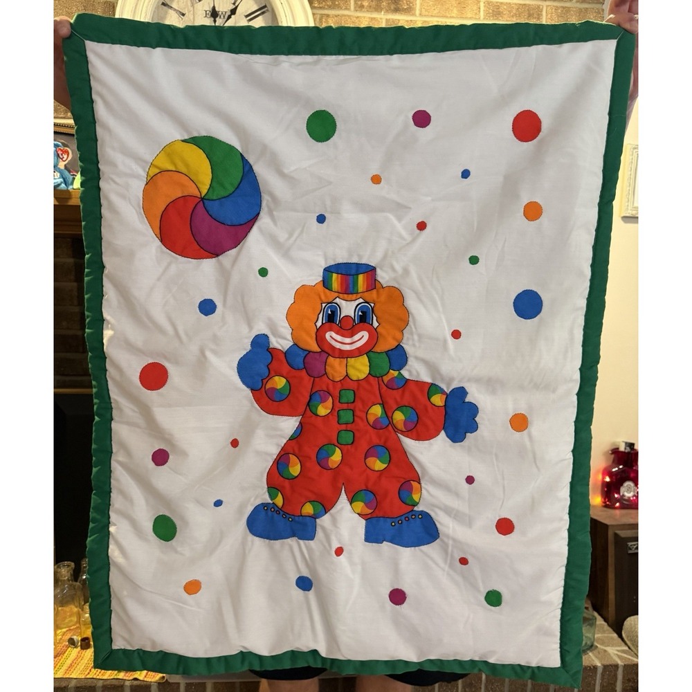 🤡🧵 Handmade Baby Quilt/Throw – 36" x 29" 🍼💙